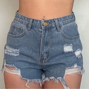 Distressed Denim Women's Shorts